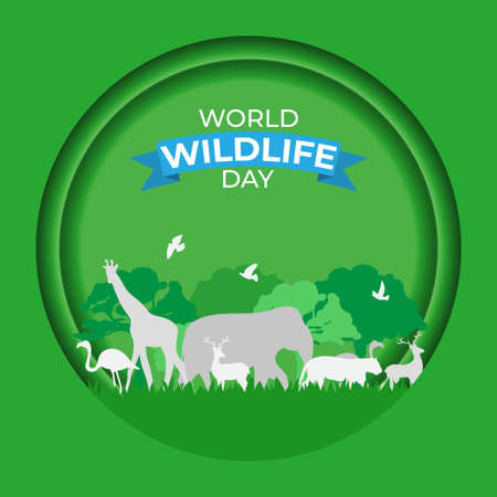 Vector illustration for World Wildlife Dayのイラスト素材