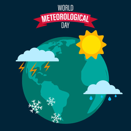 Vector illustration of World Meteorological Dayのイラスト素材