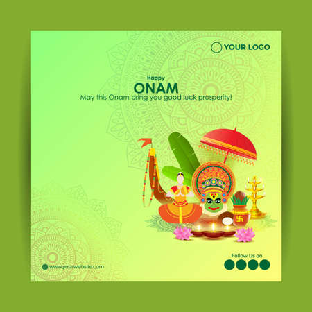 Vector illustration for Happy Onam greetingのイラスト素材