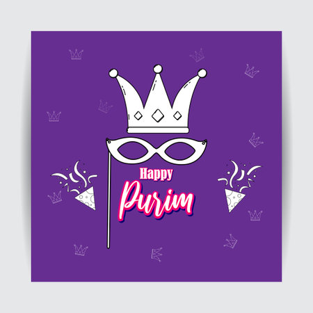 Vector illustration of Happy Purim festival greetingのイラスト素材