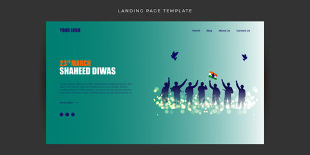 Vector illustration of Martyrs' Day Website landing page banner mockup Templateのイラスト素材
