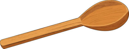 Wooden Spoon for Kitchen Vector Illustrationのイラスト素材