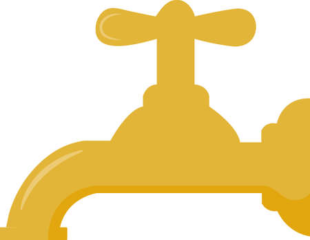 Flat Water Tap Vector Illustrationのイラスト素材