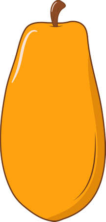 Fresh Isolated Papaya Vector Illustrationのイラスト素材