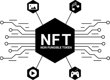 NFT Non Fungible Tokens Vector Graphicのイラスト素材