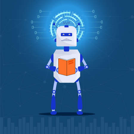 Robot With Artificial Intelligence AI Vector Illustration Graphicsのイラスト素材