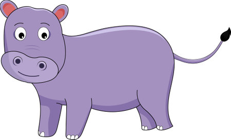 Cute Hippopotamus Vector Illustration Graphicのイラスト素材