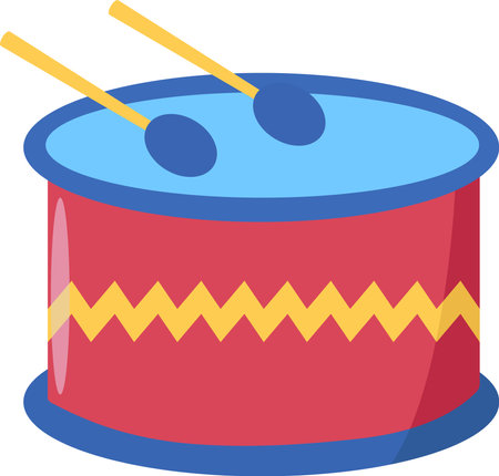 Beating Drum Vector Illustration Graphicのイラスト素材