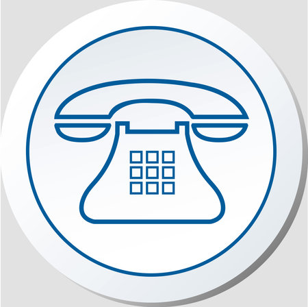 Stroke Style Old Phone Icon Vector Graphicのイラスト素材