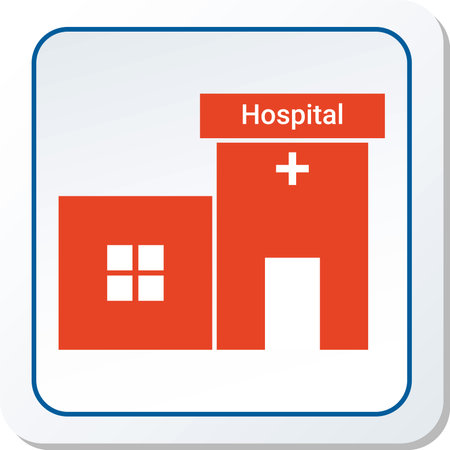 Hospital Icon Vector Illustration Graphicのイラスト素材