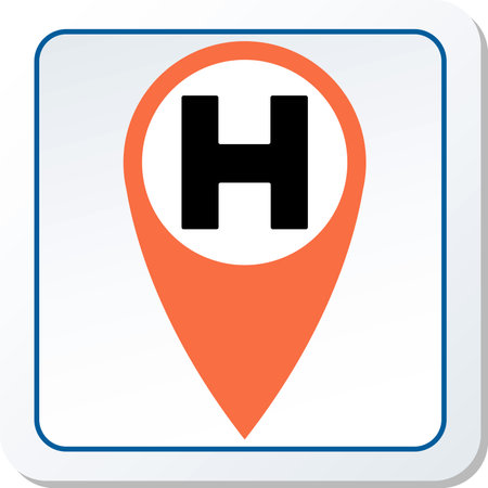 Hospital Navigation Icon Vector Illustration Graphicのイラスト素材