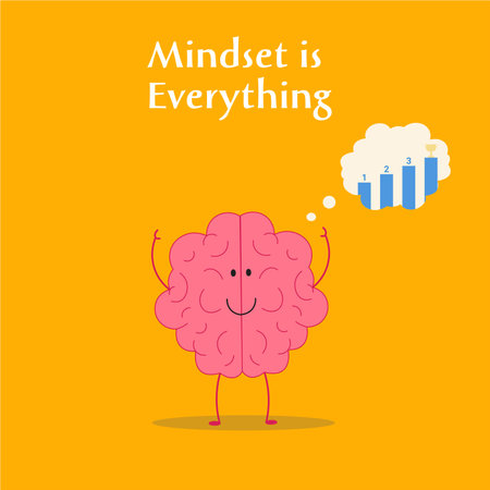 Mindset is everything vector illustration graphicのイラスト素材