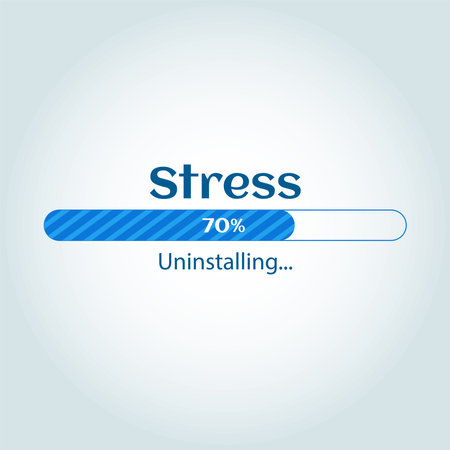 Progress bar loading with text in flat style. Vector illustration. Eps 10のイラスト素材