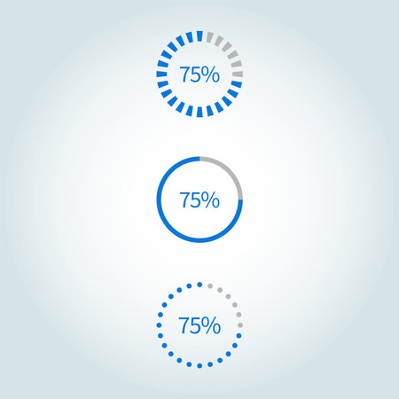 Set of circle percentage diagrams. Vector illustration for infographic, website or presentation.