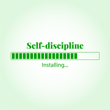 Self-discipline Installing vector illustration graphic eps of loading bar with textのイラスト素材