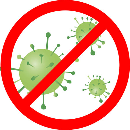 Coronavirus infection warning sign. Vector illustration on a white background.のイラスト素材