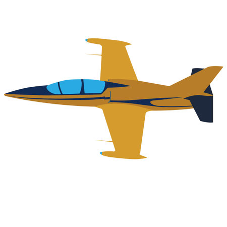 Yellow plane on a white background. Sports jet. Vector illustration.のイラスト素材