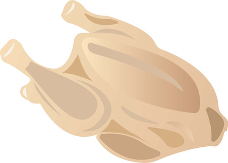 Fresh chicken. Vector illustration isolated on white background.のイラスト素材