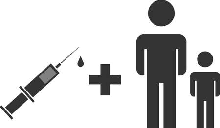 Mass vaccination against virus. Protection against virus. Isolated vector image on a white background.のイラスト素材