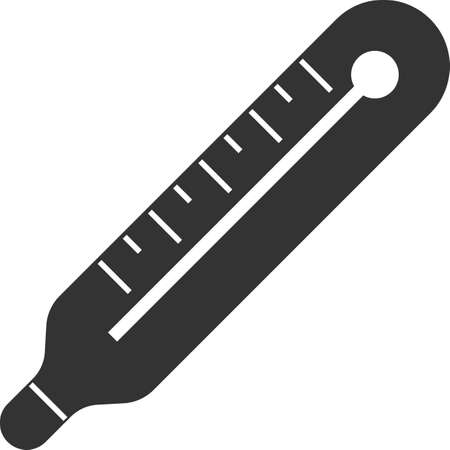 A thermometer icon for measuring a person temperature in a flat style. A simple icon for a web design, website, or app. Vector illustration isolated on a white background.のイラスト素材