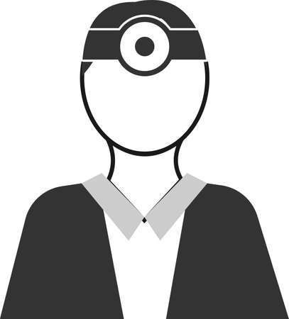 An icon of an ophthalmologist in a flat style. A simple icon for a web design, website, or app. Vector illustration isolated on a white background.のイラスト素材