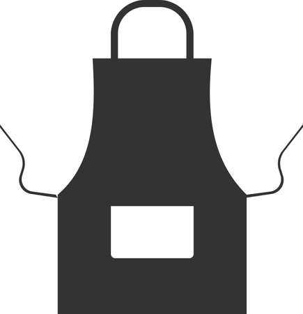Vector apron icon to protect clothing when cooking. Black illustration isolated on a white background for graphic and web design.のイラスト素材