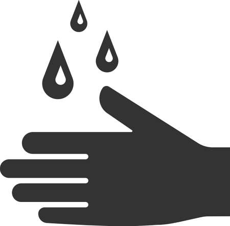 Hand wash icon. Black silhouette. Vector illustration isolated on a white background. Symbol for website design, logo icon, application, user interface.のイラスト素材