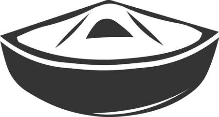 Corner bath icon. Black silhouette. Vector illustration isolated on a white background. A symbol for website design, logo icon, application, user interface.のイラスト素材