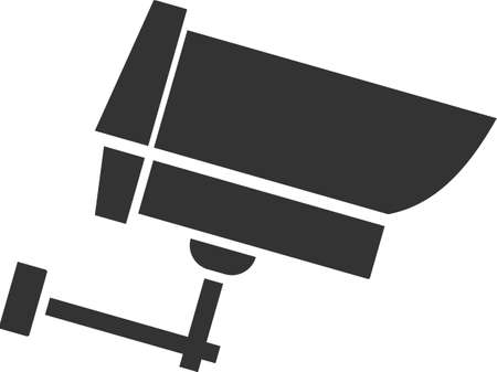 Flat camera icon for surveillance. The camera image is intended for the design and development of websites and applications. Vector illustration isolated on a white background. Logo illustration.のイラスト素材