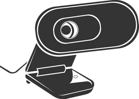 The webcam icon. The camera image is intended for the design and development of websites and applications. Vector illustration isolated on a white background. Logo illustration.のイラスト素材