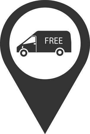 Icon for free fast delivery by cargo transport to your destination. The image is intended for applications and websites. Vector illustration isolated on a white background.のイラスト素材
