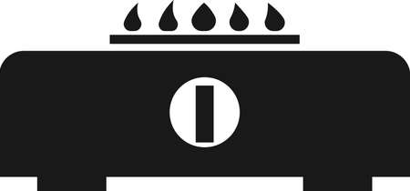 Portable gas stove. Camping stove. Side view. Vector image isolated on a white background.のイラスト素材