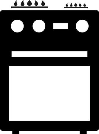 Gas stove with oven. A symbol of cooking. Vector image isolated on a white background.のイラスト素材