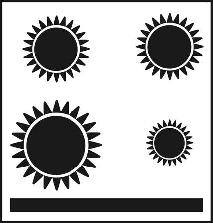 Gas stove panel. Hob, surface. Vector image isolated on a white background.のイラスト素材