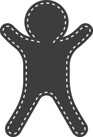 Christmas gingerbread. A flat black silhouette of a gingerbread man. Vector image isolated on a white background.のイラスト素材