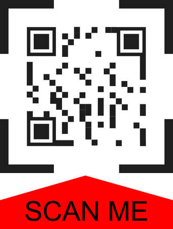 QR code for scanning a smartphone. Data authentication. Scanning payments or a persons data. Vector...