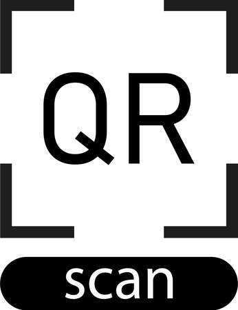 QR code for scanning a smartphone. Data authentication. Scanning payments or a persons data. Vector image isolated on a white background.のイラスト素材