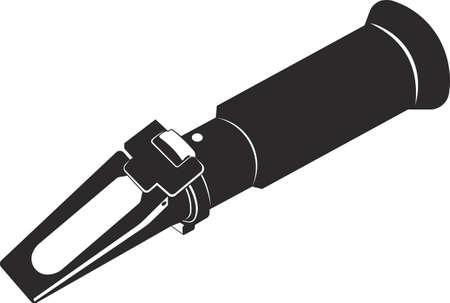 A refractometer for measuring the concentration of juices from plants. Agricultural tools. Black...