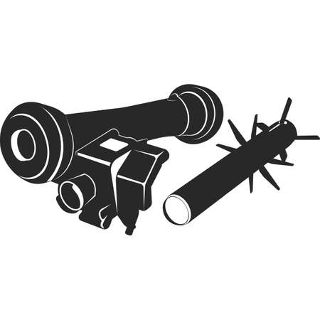 Javelin anti tank weapons. Portable rocket. Long range military weapons for defense. Flat vector illustration.のイラスト素材