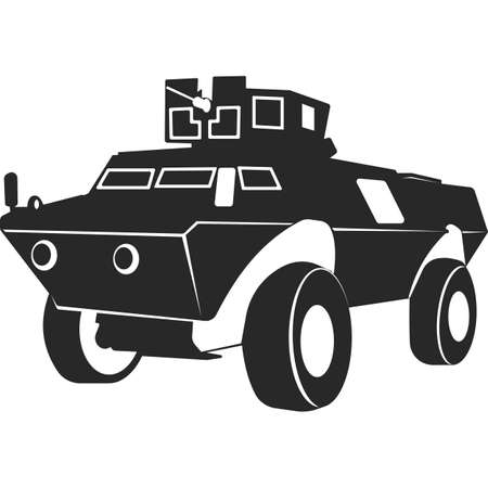 Armored vehicle for military operations. Military equipment for defense. Flat vector illustration.のイラスト素材