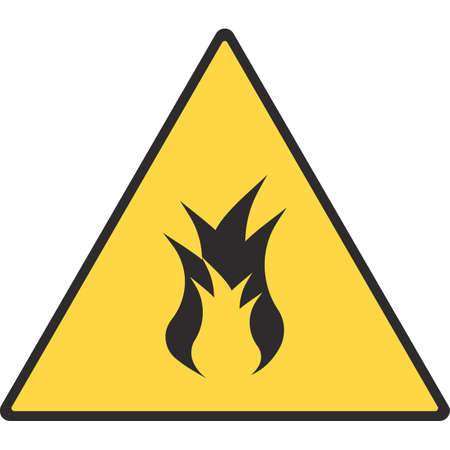 Warning danger of fire. The fire icon. Vector flat image on a white background.のイラスト素材
