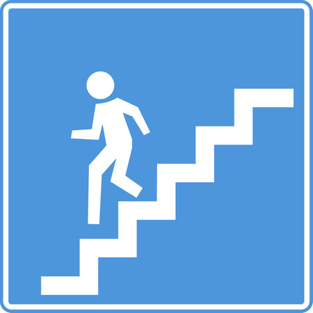 The road sign is an underground pedestrian crossing. Warning for vehicle drivers. Vector image.のイラスト素材