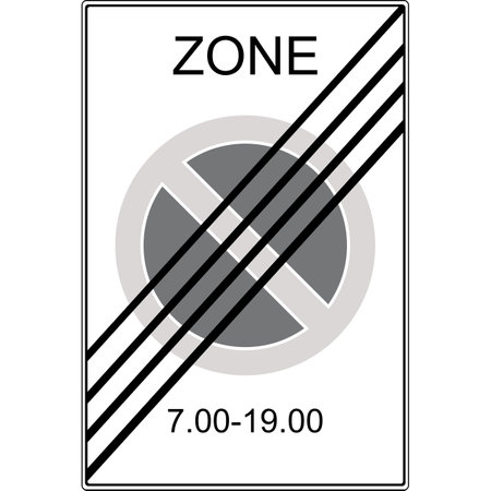 Special rules road signs. The end of the parking prohibition zone at a certain time. A sign on a...