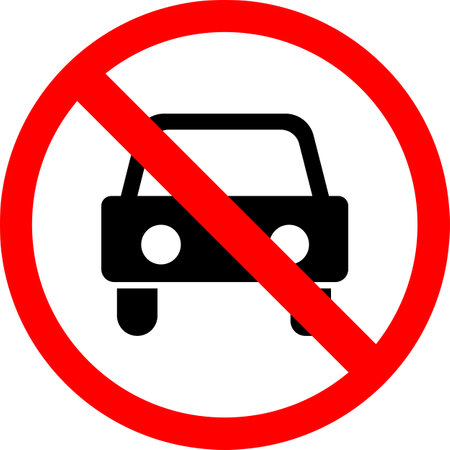 Road signs. The passage of vehicles is prohibited. Round sign. Vector image.のイラスト素材