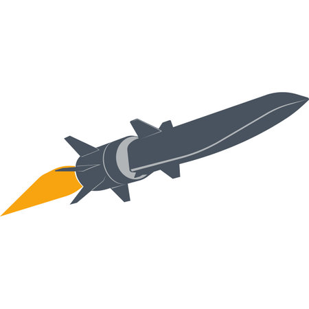 Nuclear weapon. US nuclear weapons. Nuclear rocket. Attention danger to mankind. Vector illustration.のイラスト素材