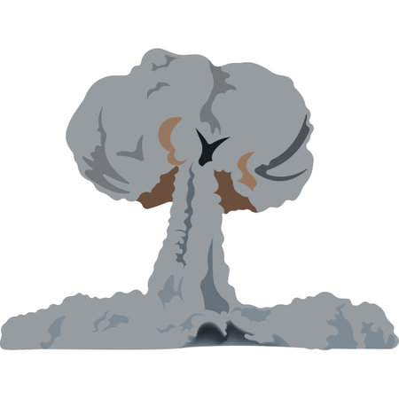 Nuclear weapon. Nuclear explosion. Explosive chemical explosion. Attention danger to mankind. Vector illustration.のイラスト素材