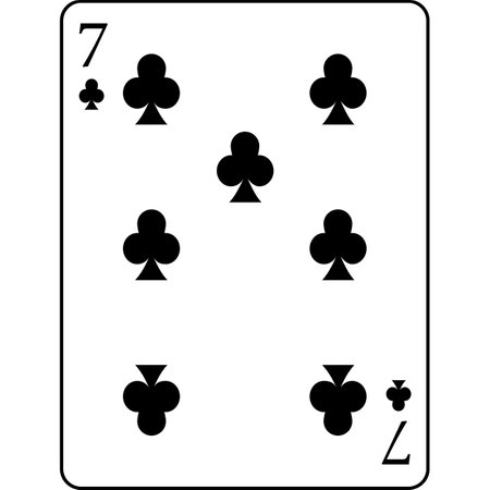 Playing cards. Clubs seven. A deck of poker cards.のイラスト素材