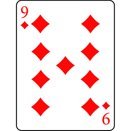 Playing cards. Diamonds nine. A deck of poker cards.のイラスト素材
