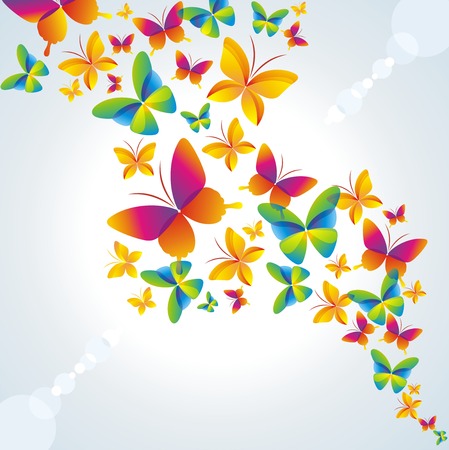  	Colorful background with butterfly.のイラスト素材