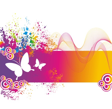  	Colorful background with butterfly.のイラスト素材